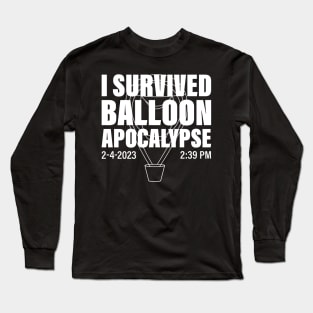 I Survived Balloon Apocalypse Funny Chinese Spy Surveillance Long Sleeve T-Shirt